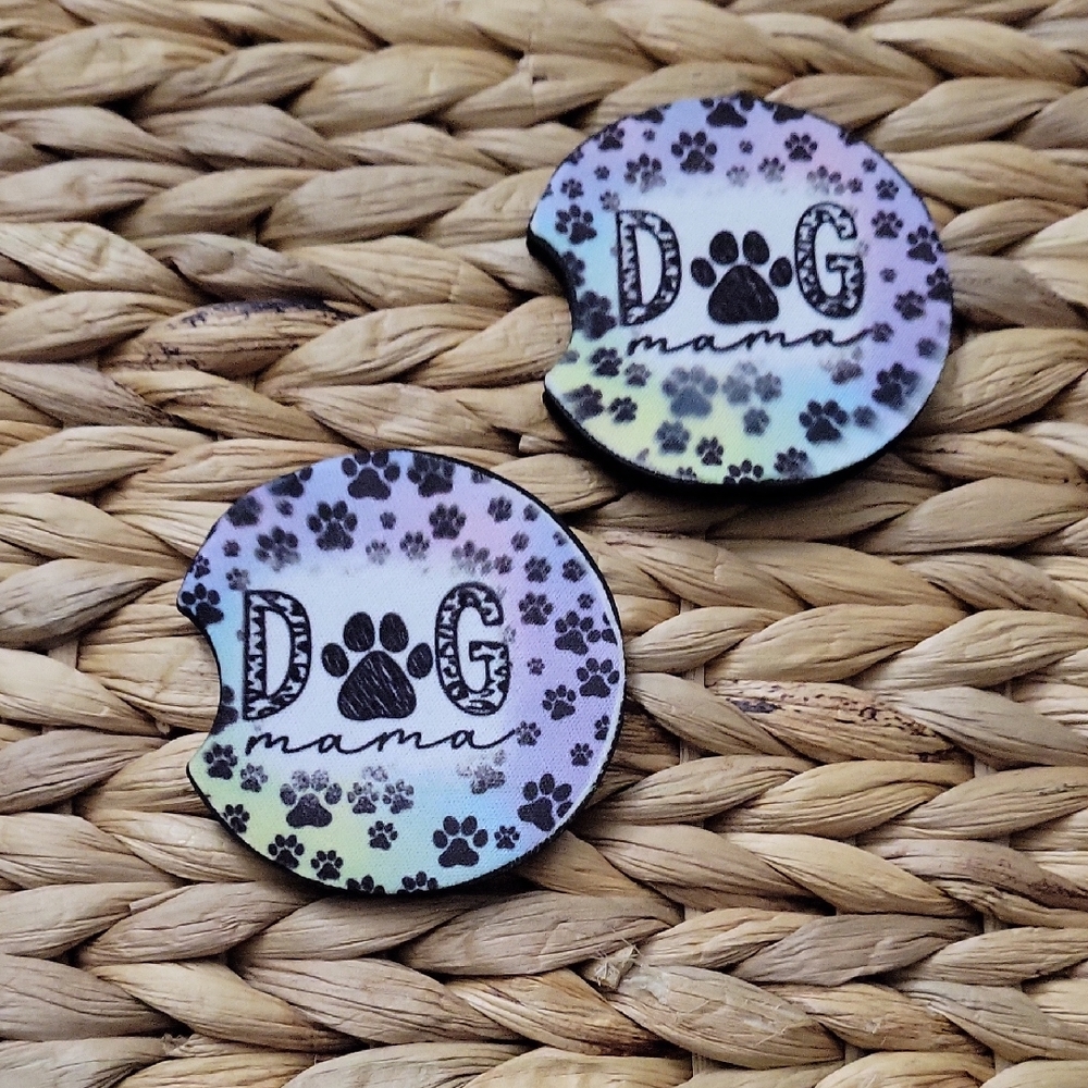 Dog Mama Paw Print Coasters